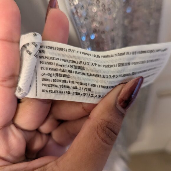 Abercrombie Silver Sequin Midi Dress - Picture 8 of 8